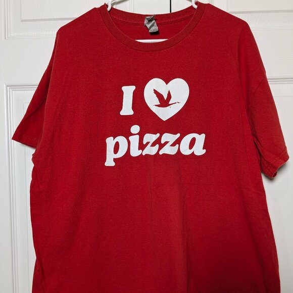 WaWa "I Love Pizza" Red T-Shirt XL Gildan Heavy Cotton, Short Sleeve - Picture 1 of 10